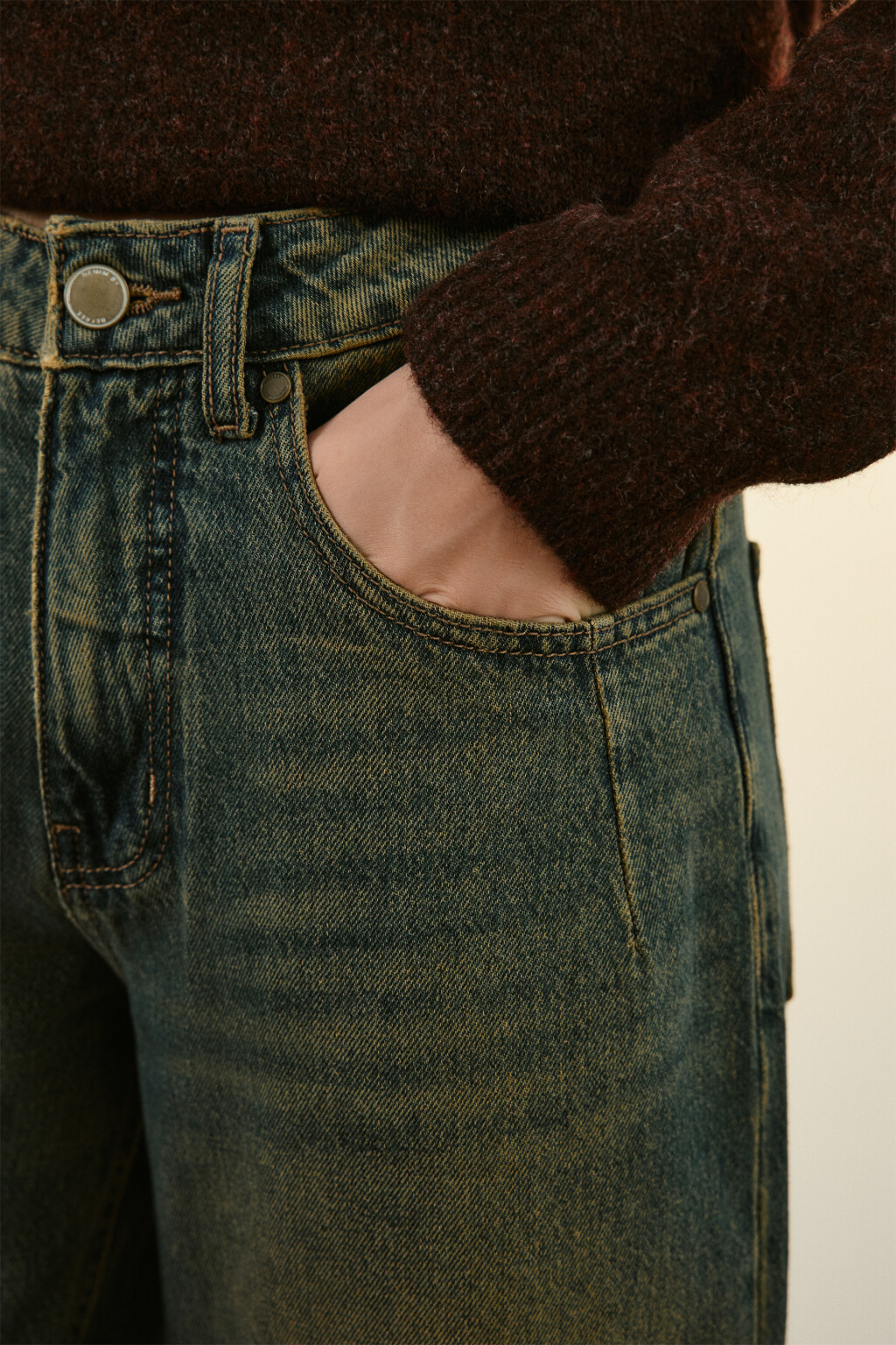 Джинсы barrel fit со средней посадкой - цвет темный тинт - 6