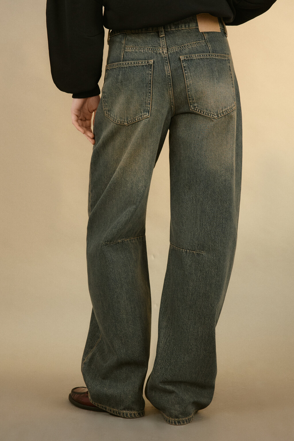 Джинсы barrel fit со средней посадкой - цвет тауп - 3