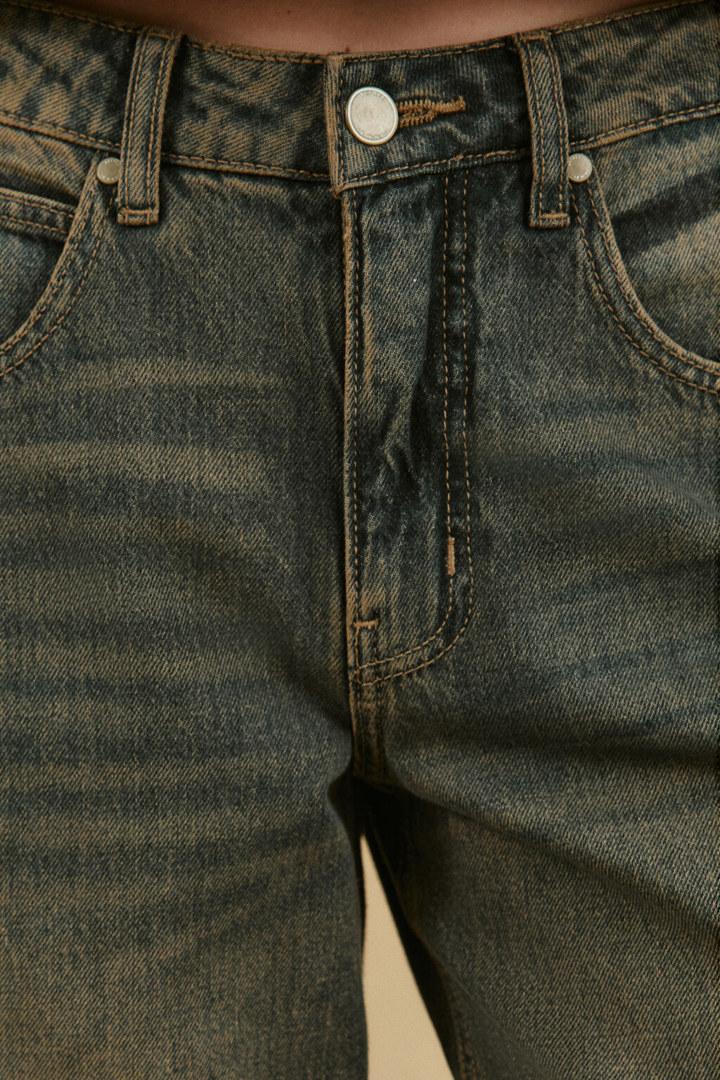 Джинсы barrel fit со средней посадкой - цвет тауп - 5