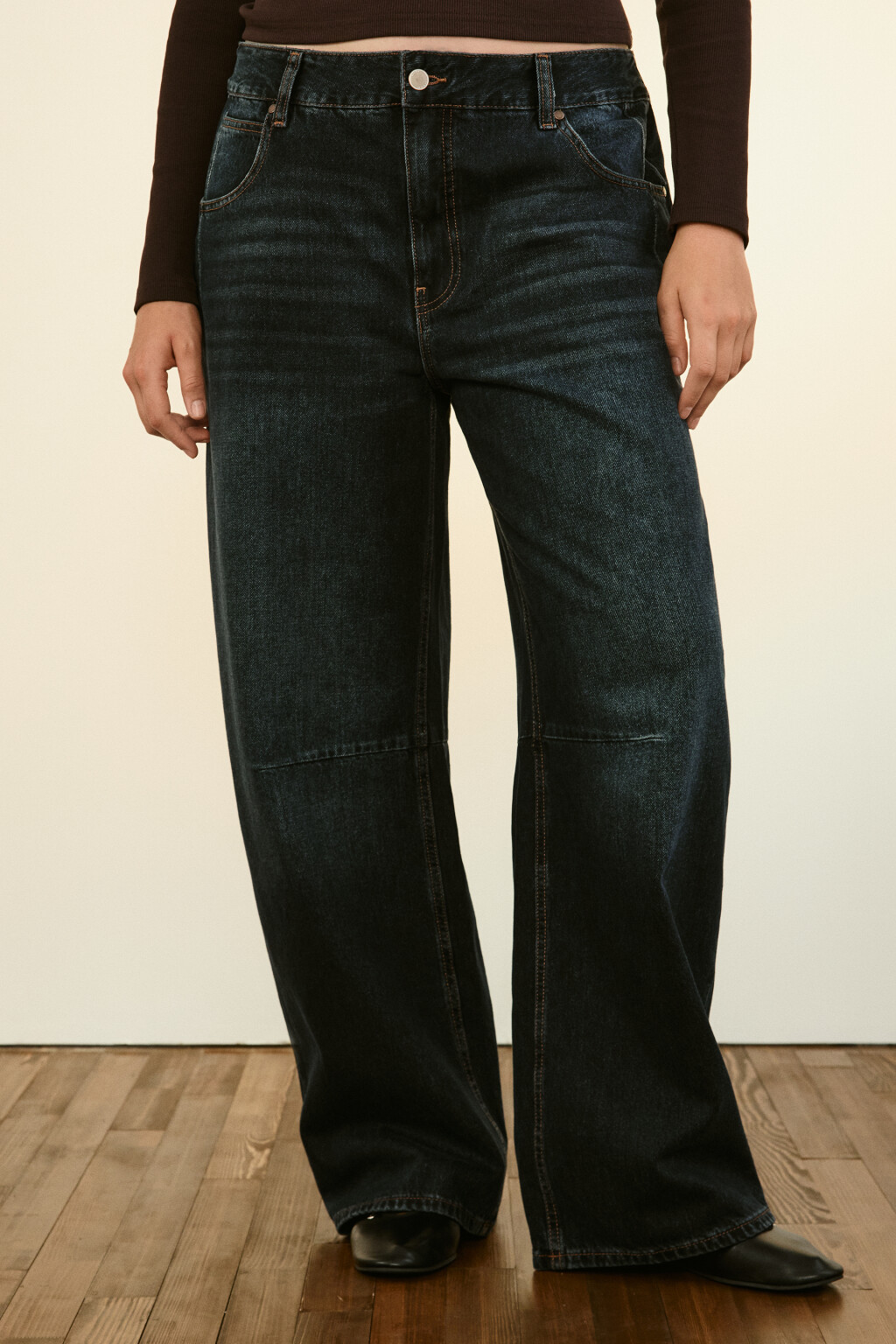 Джинсы barrrel fit со средней посадкой - цвет синий - 2