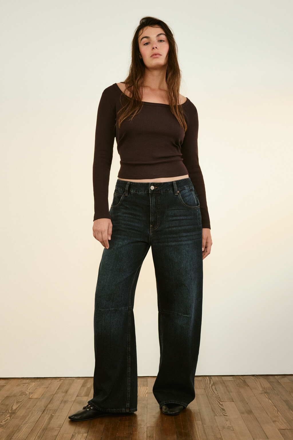 Джинсы barrrel fit со средней посадкой - цвет синий - 4