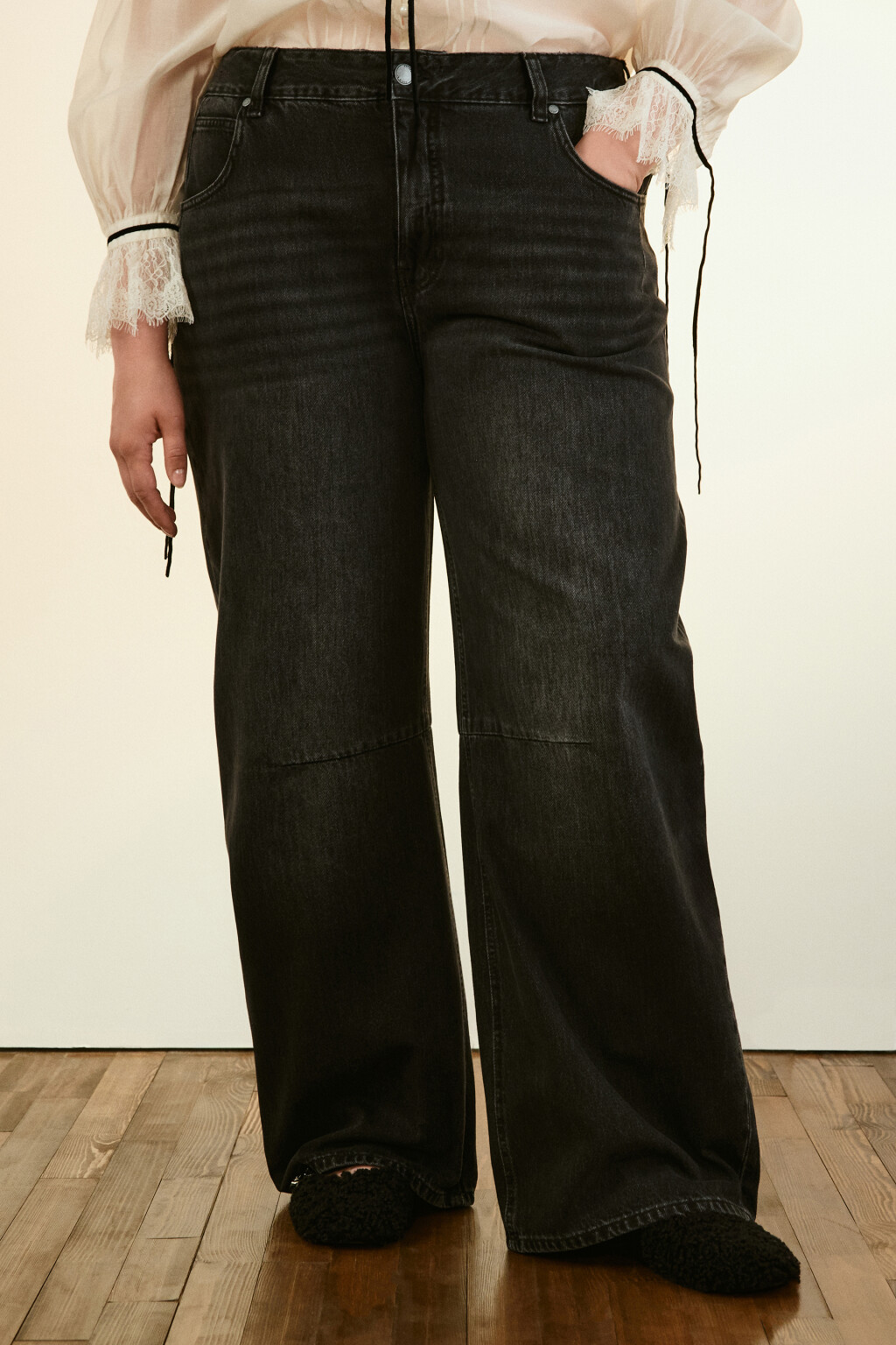 Джинсы barrrel fit со средней посадкой - цвет серый - 3