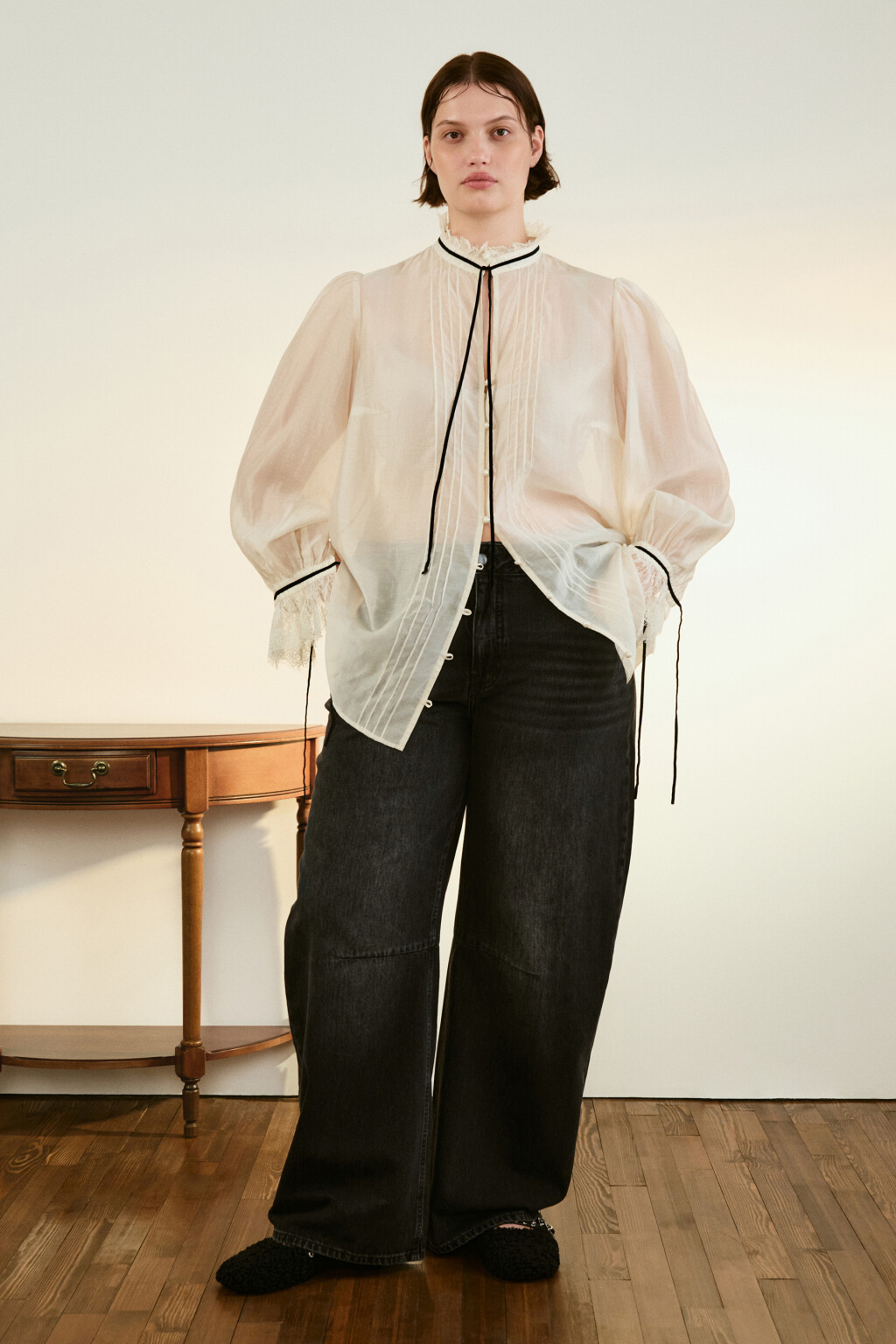 Джинсы barrrel fit со средней посадкой - цвет серый - 5