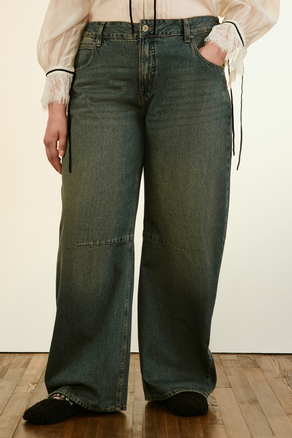 Джинсы barrrel fit со средней посадкой - цвет темный тинт - 2