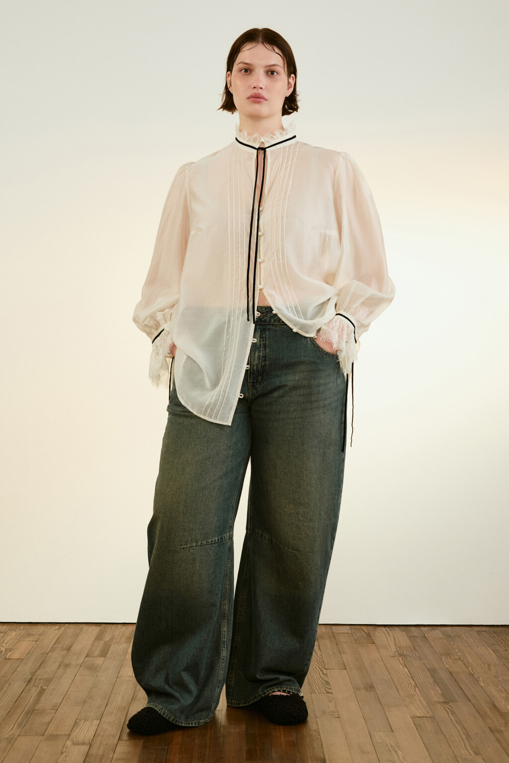 Джинсы barrrel fit со средней посадкой - цвет темный тинт - 4