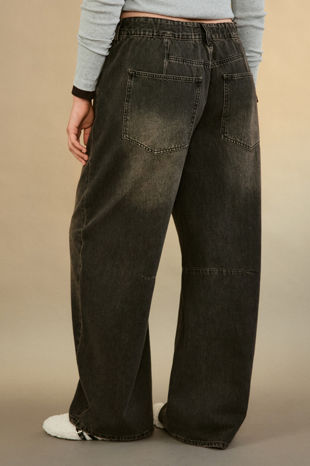 Джинсы barrrel fit со средней посадкой - цвет коричневый - 3