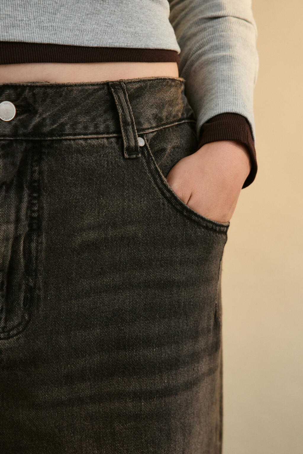 Джинсы barrrel fit со средней посадкой - цвет коричневый - 6