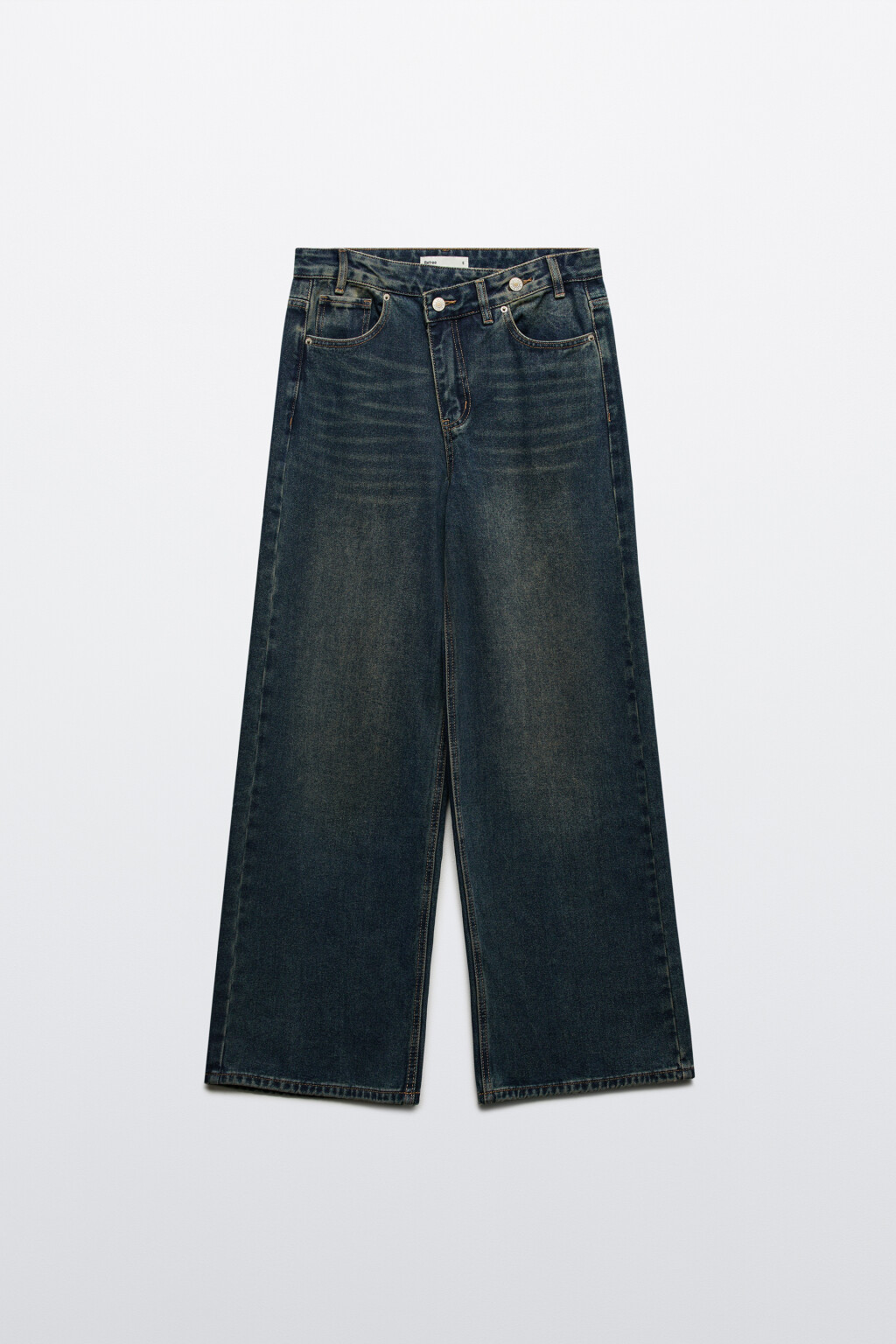 Джинсы baggy fit с асимметричным поясом - цвет синий - 7