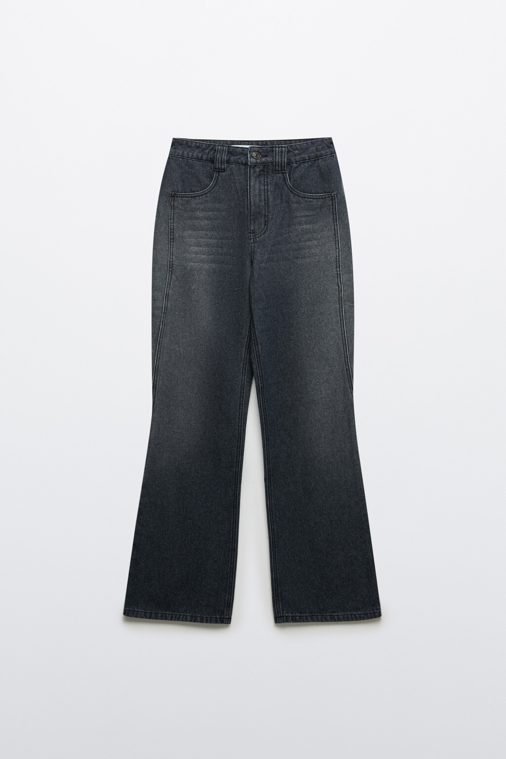 Джинсы клеш утепленные с начесом - цвет серый - 8