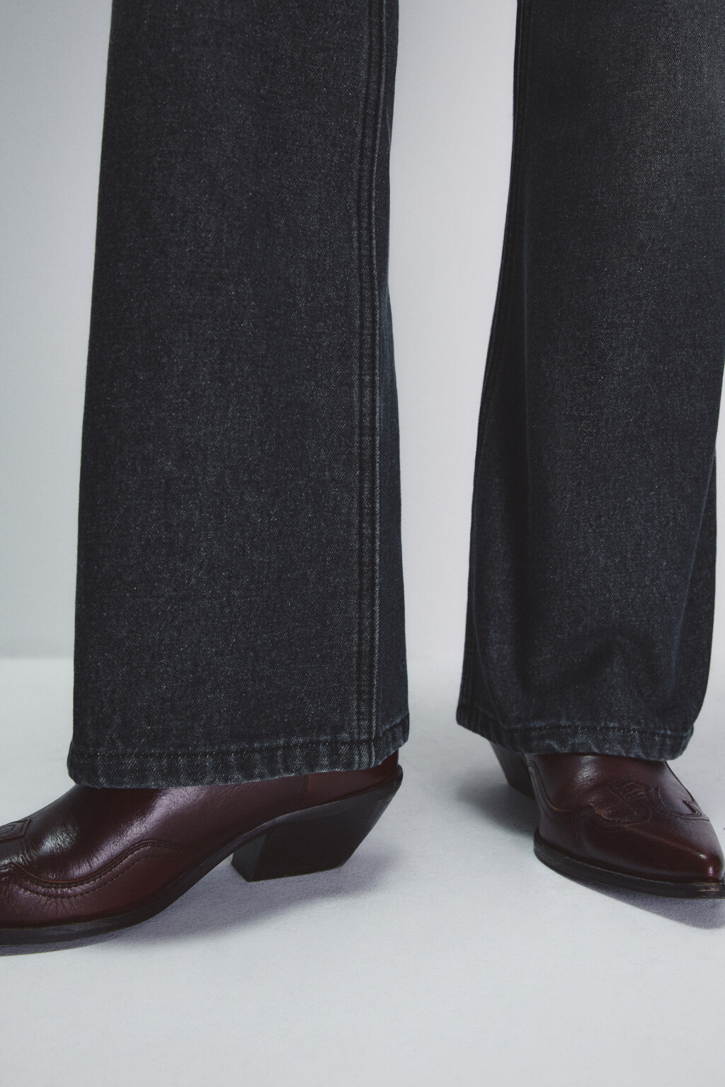 Джинсы клеш утепленные с начесом - цвет серый - 6