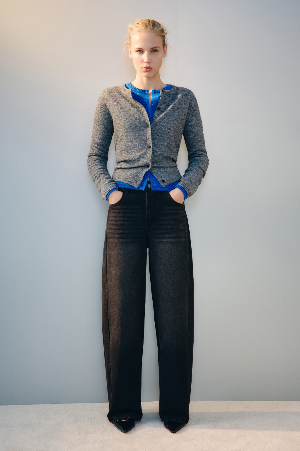 Джинсы baggy fit со средней посадкой - цвет серый - 2