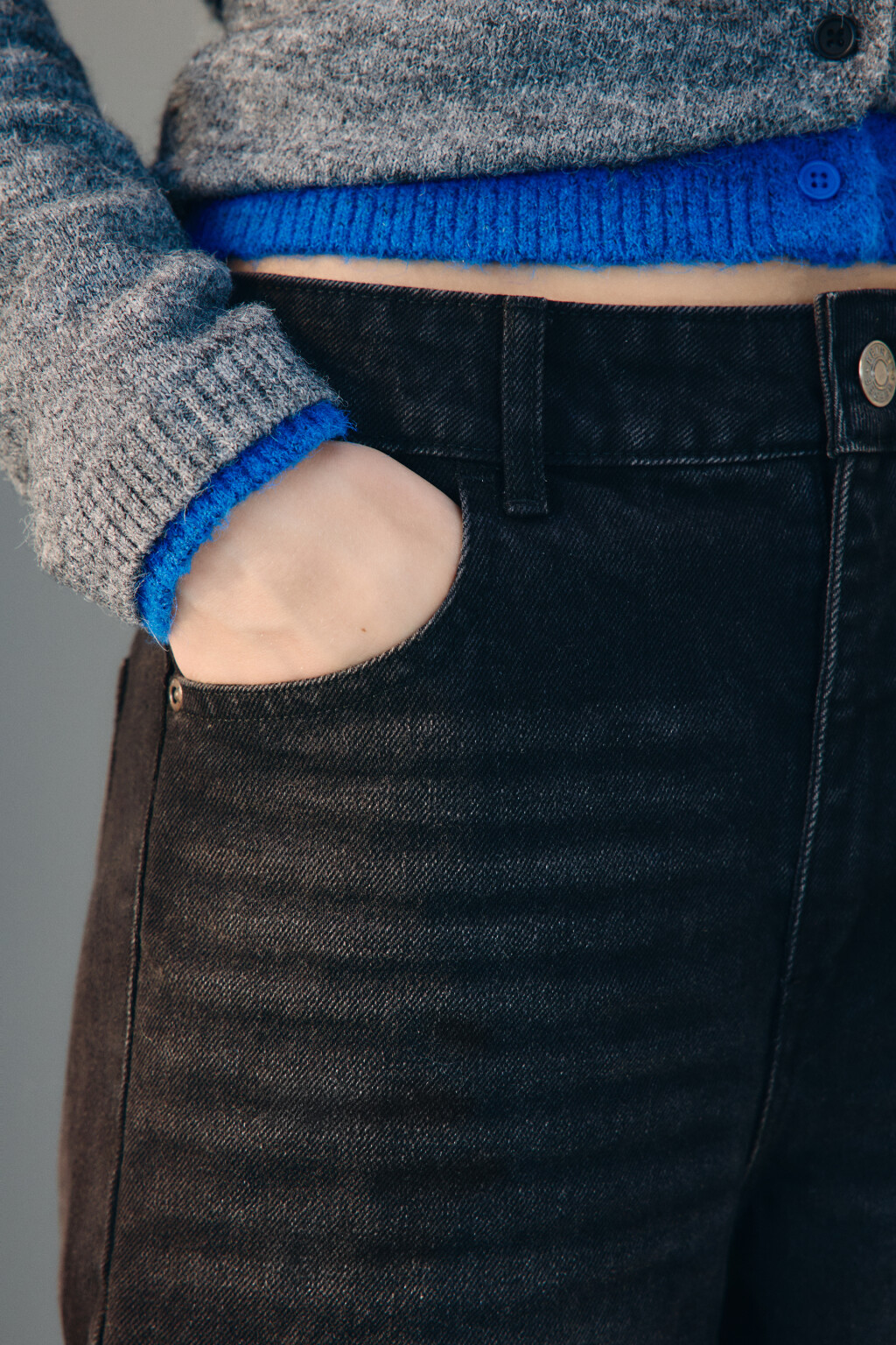 Джинсы baggy fit со средней посадкой - цвет серый - 7