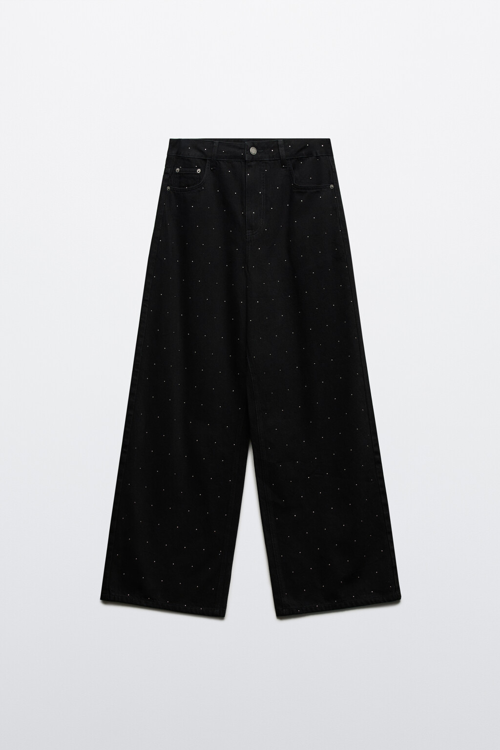 Джинсы baggy fit с металлическим декором - цвет черный - 7