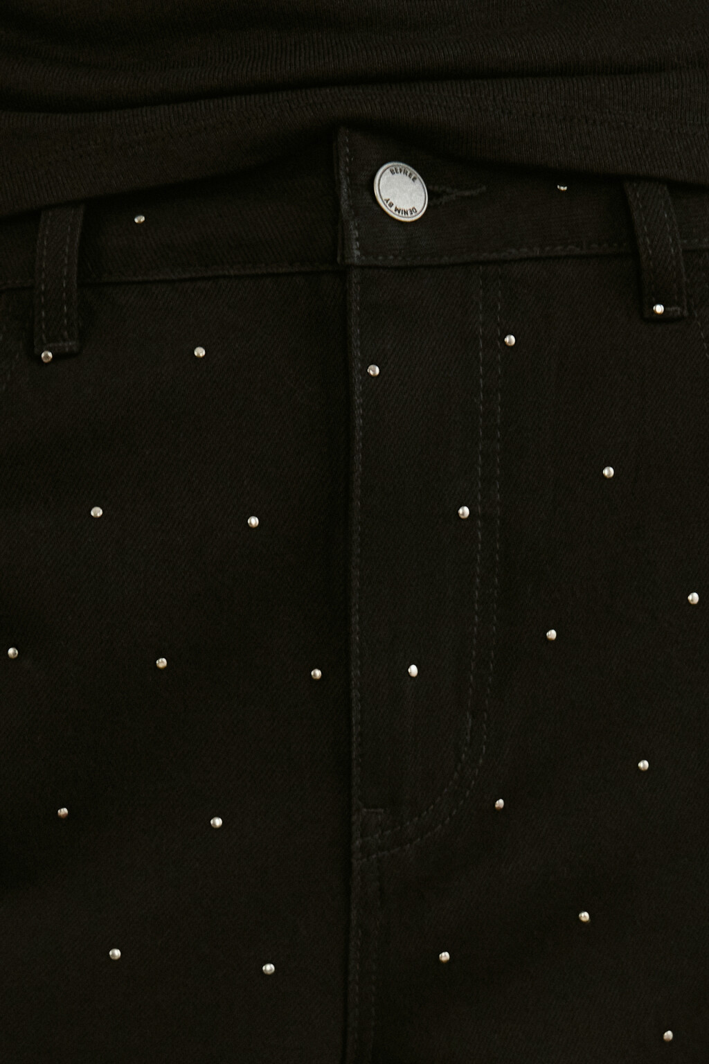 Джинсы baggy fit с металлическим декором - цвет черный - 5