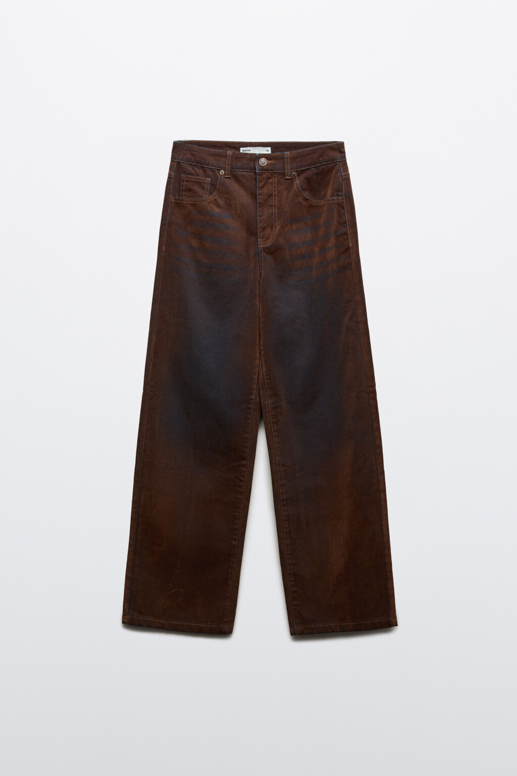 Джинсы прямые с флоковым покрытием - цвет коричневый - 7