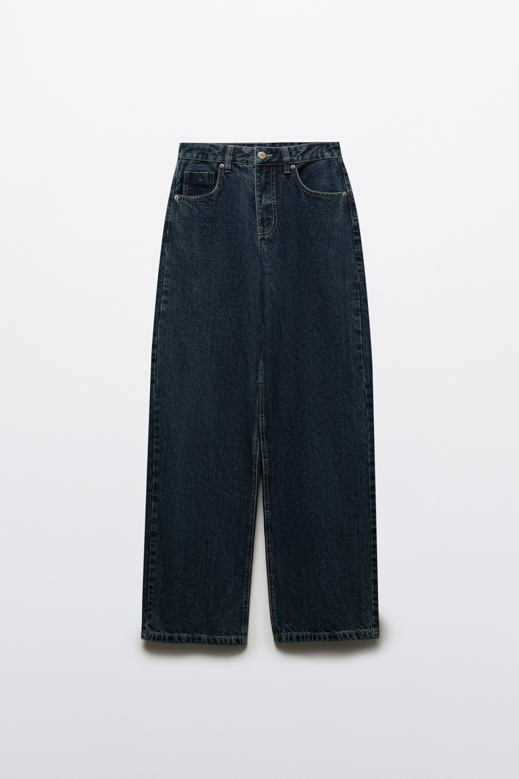 Джинсы прямые с высокой посадкой - цвет синий - 7