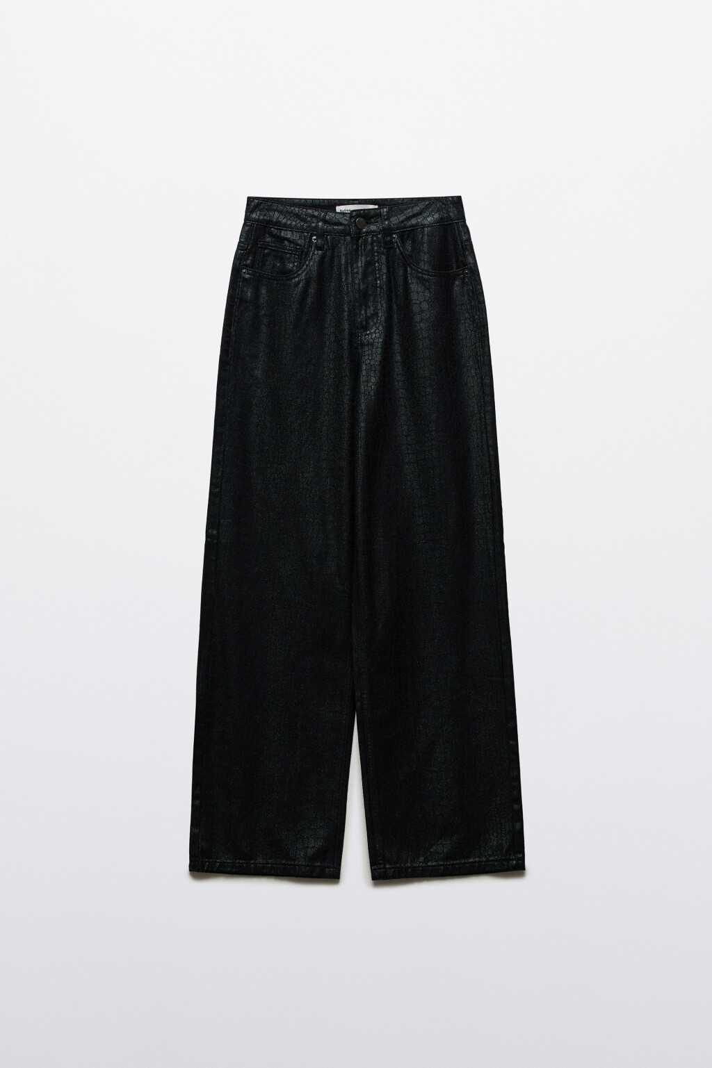 Джинсы широкие с покрытием под рептилию - цвет черный - 8