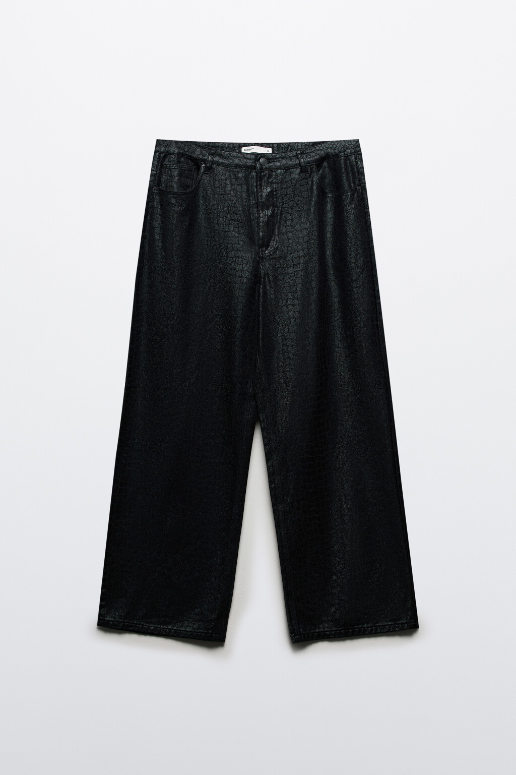 Джинсы широкие с покрытием под рептилию - цвет черный - 8