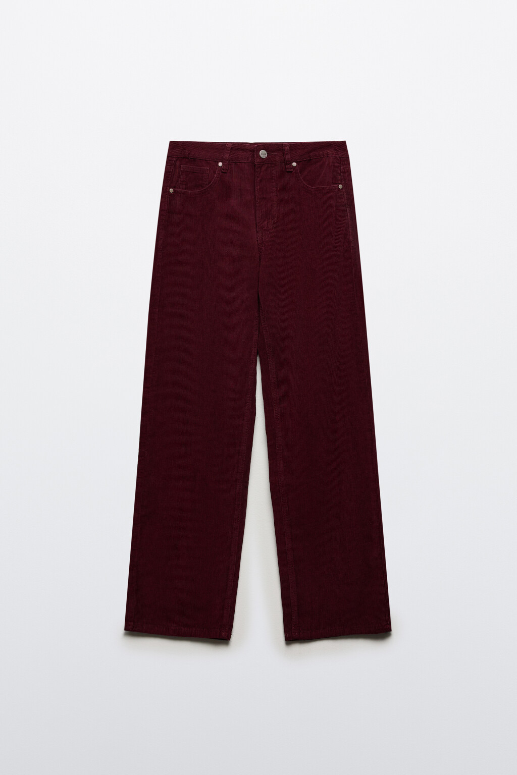 Джинсы прямые с вельветовой фактурой - цвет сливовый - 8