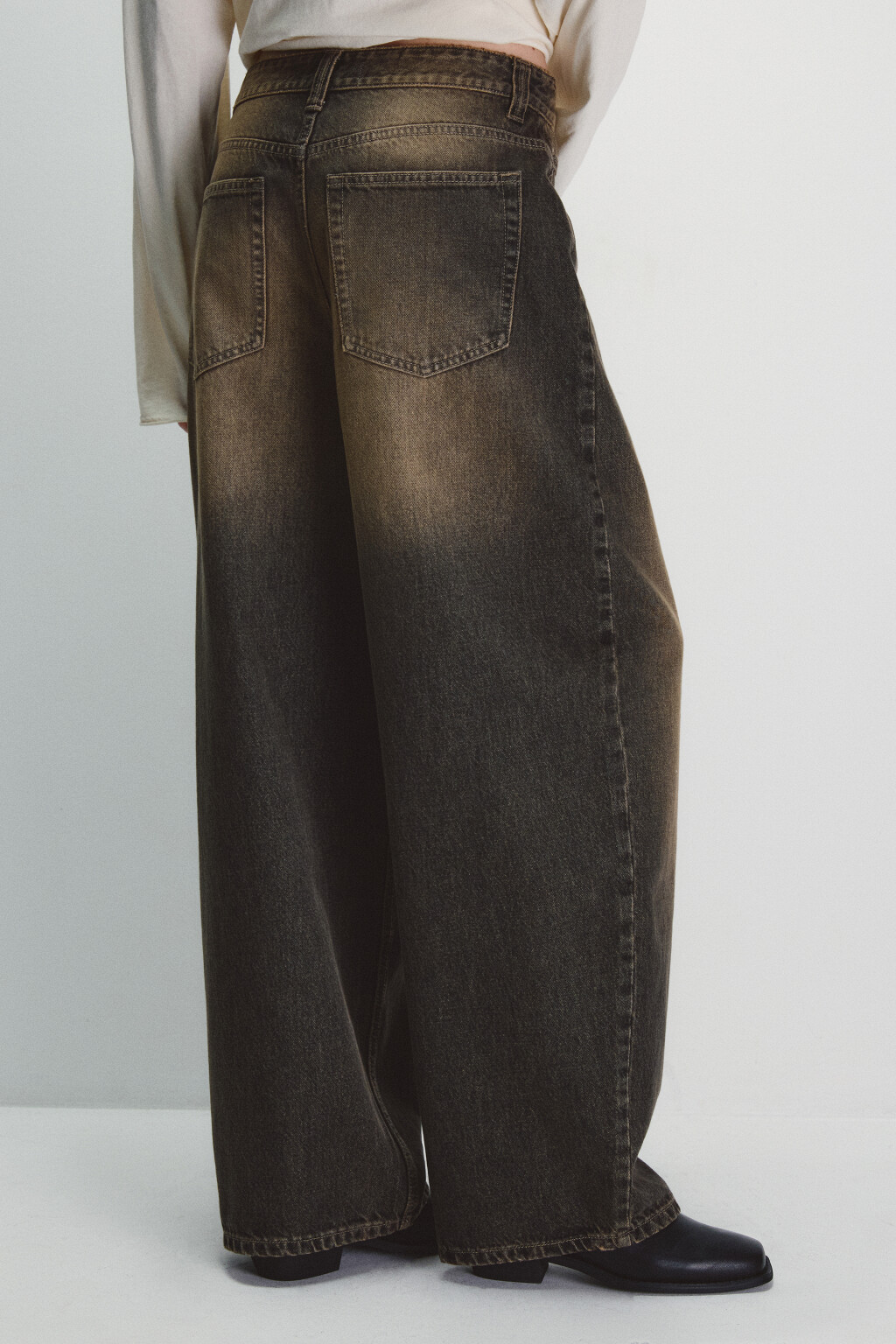 Джинсы baggy fit со средней посадкой - цвет темный тинт - 2