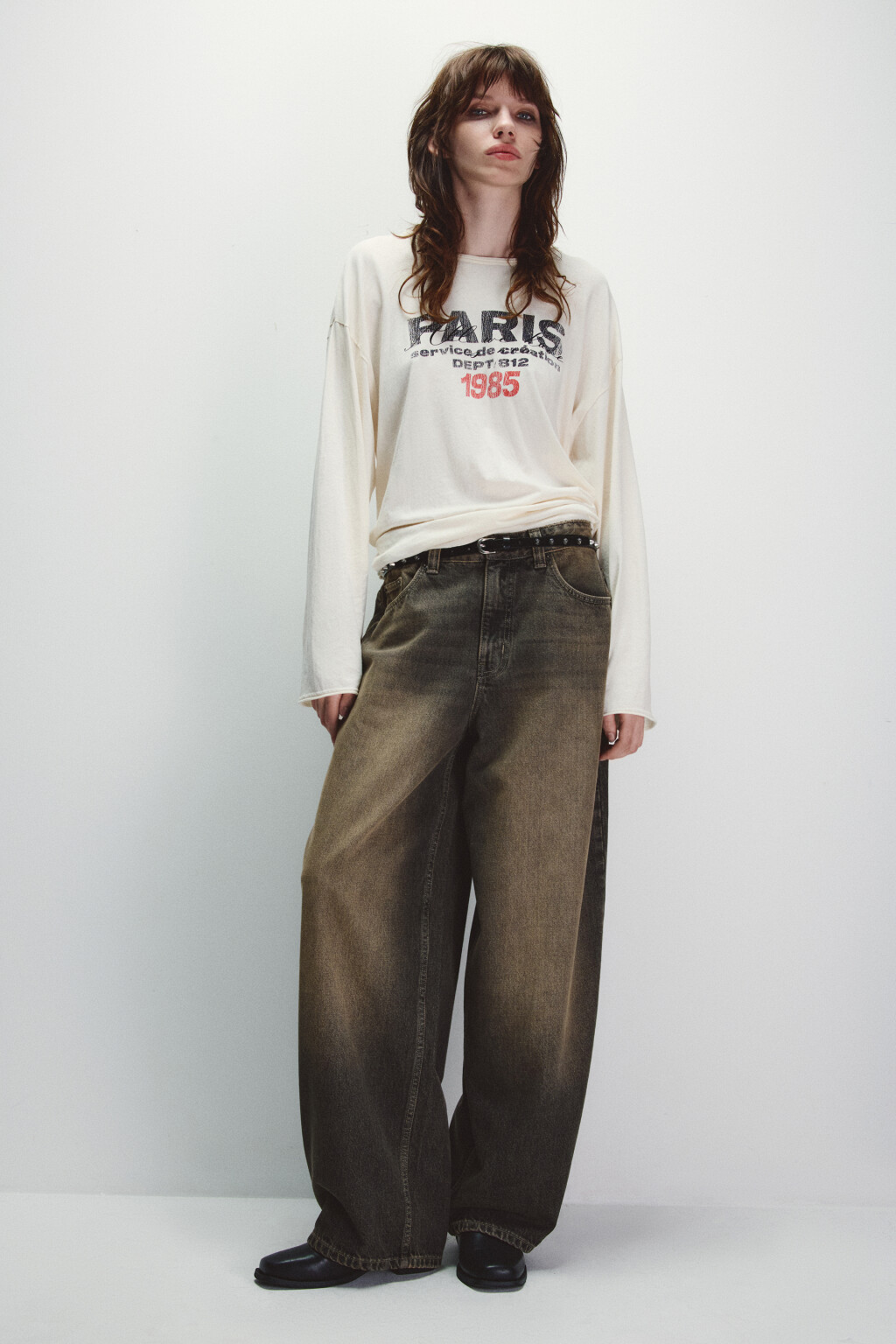 Джинсы baggy fit со средней посадкой - цвет темный тинт - 3