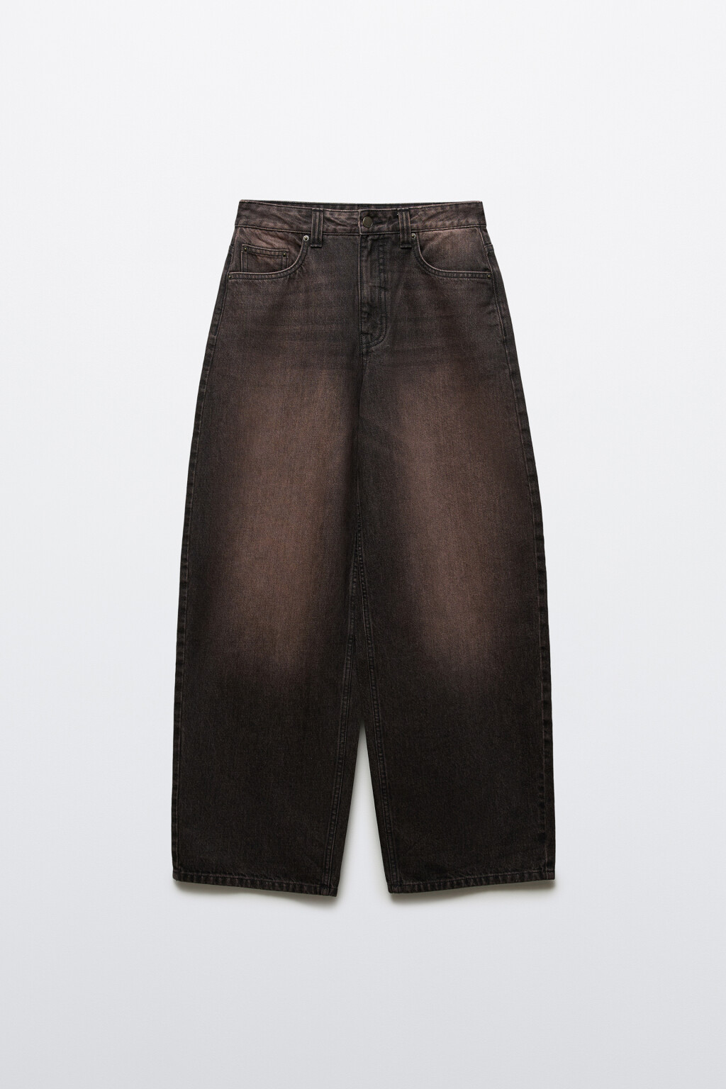 Джинсы baggy fit со средней посадкой - цвет коричневый - 7