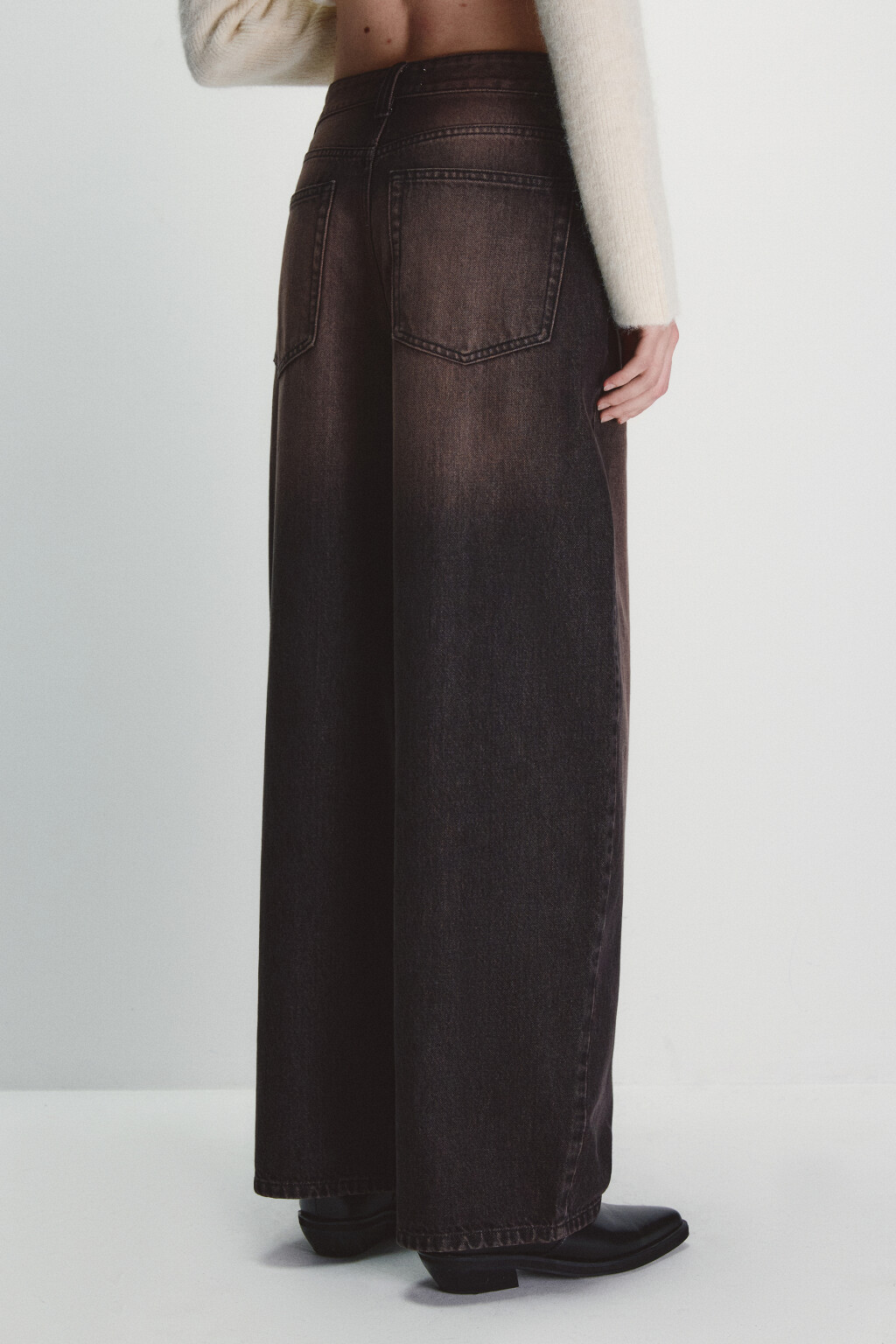 Джинсы baggy fit со средней посадкой - цвет коричневый - 3