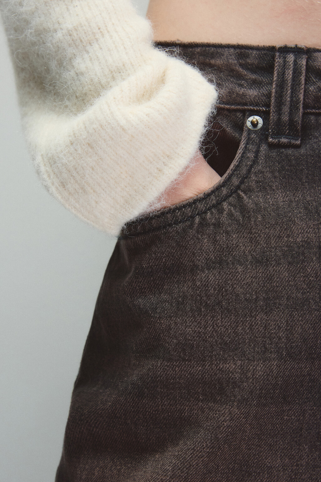 Джинсы baggy fit со средней посадкой - цвет коричневый - 6