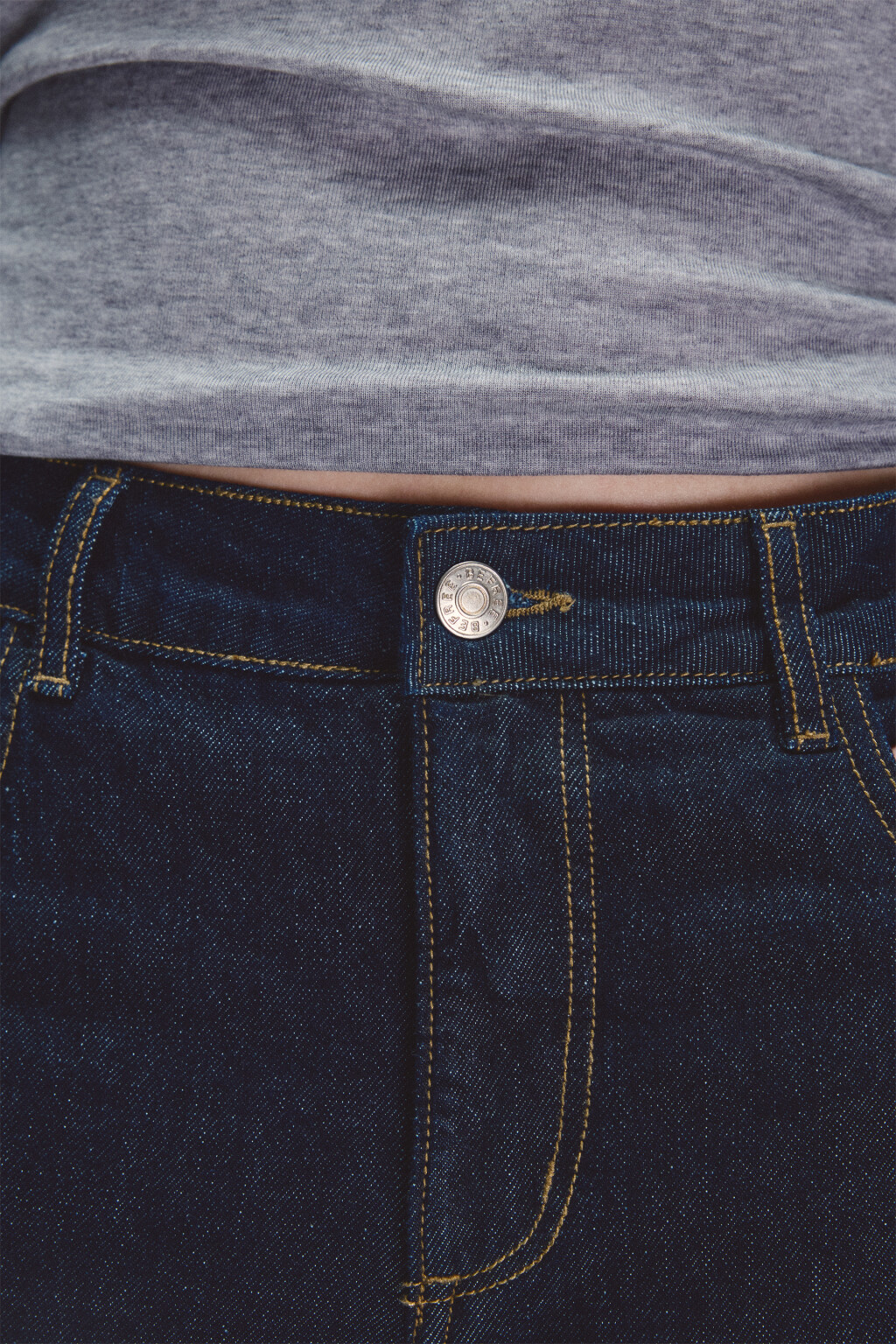 Джинсы straight fit с подворотами - цвет синий - 5