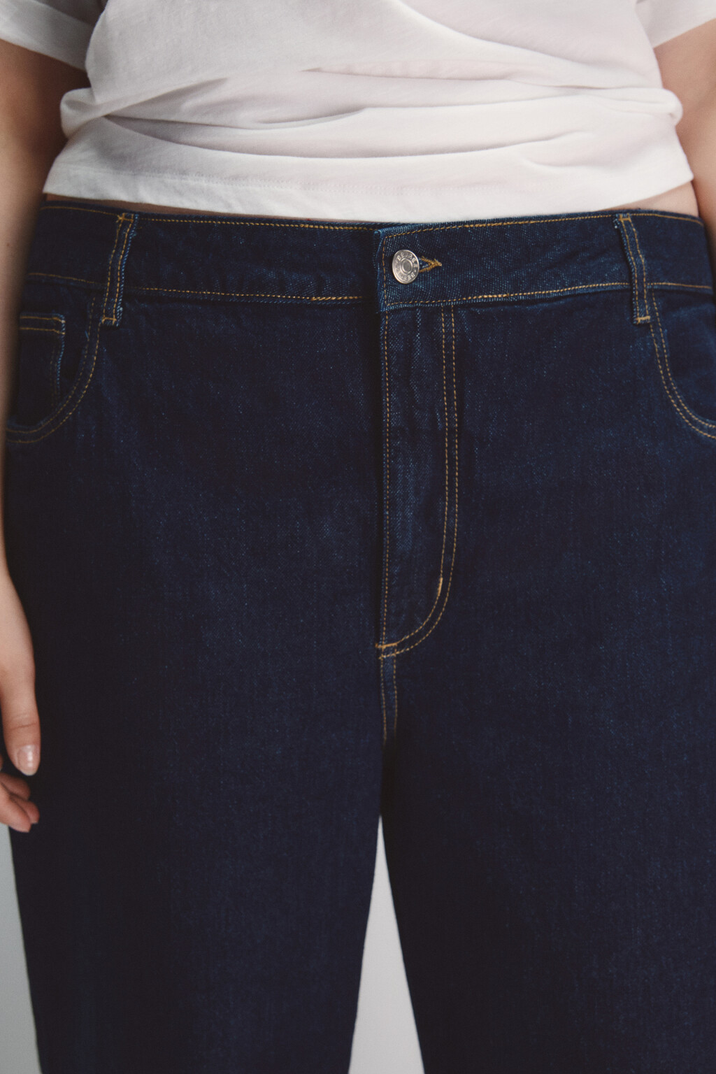 Джинсы straight fit с подворотами - цвет синий - 5