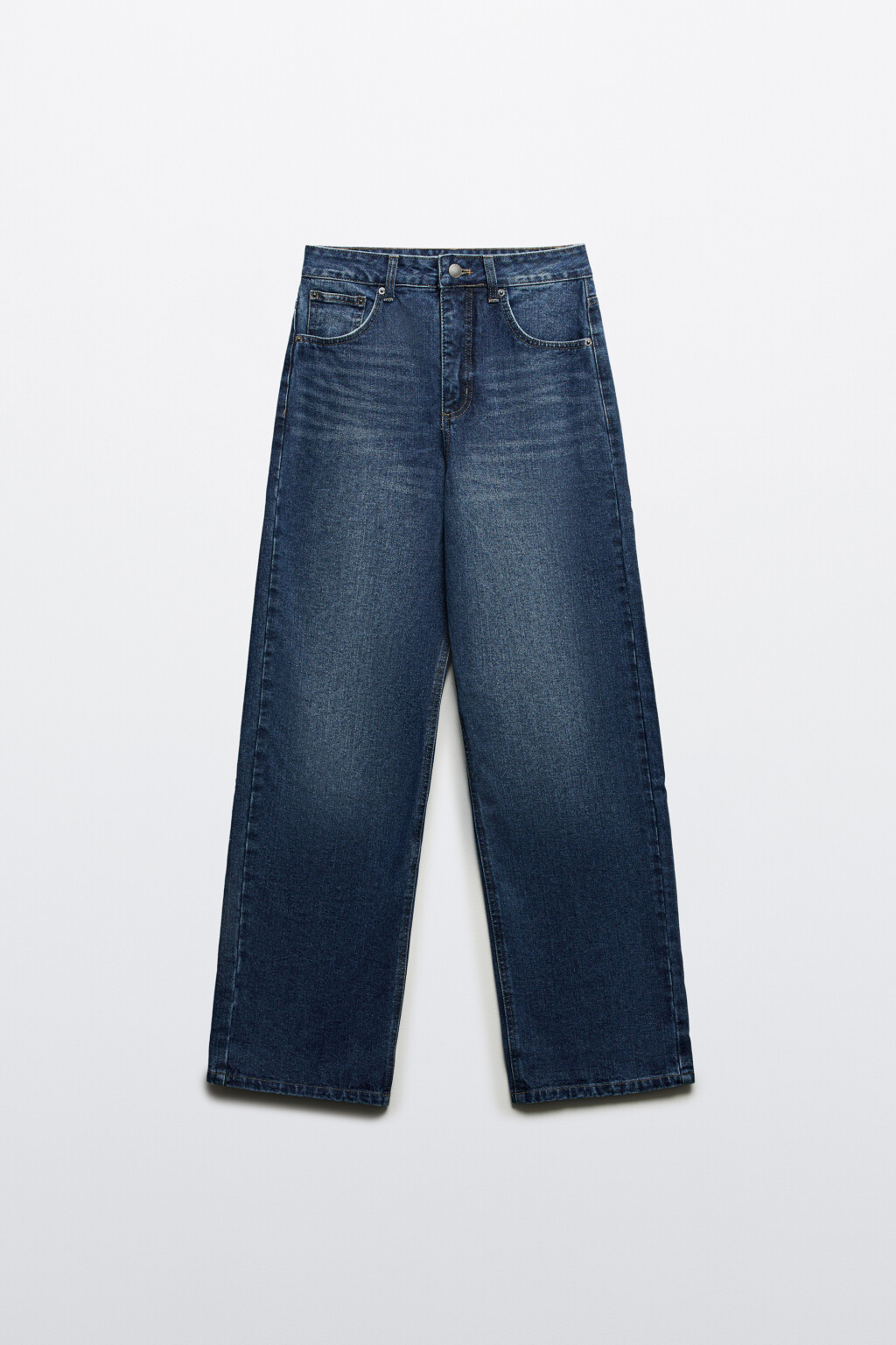 Джинсы широкие утепленные с начесом - цвет синий - 7