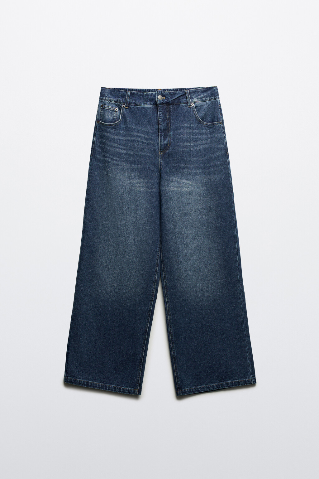 Джинсы широкие утепленные с начесом - цвет синий - 7