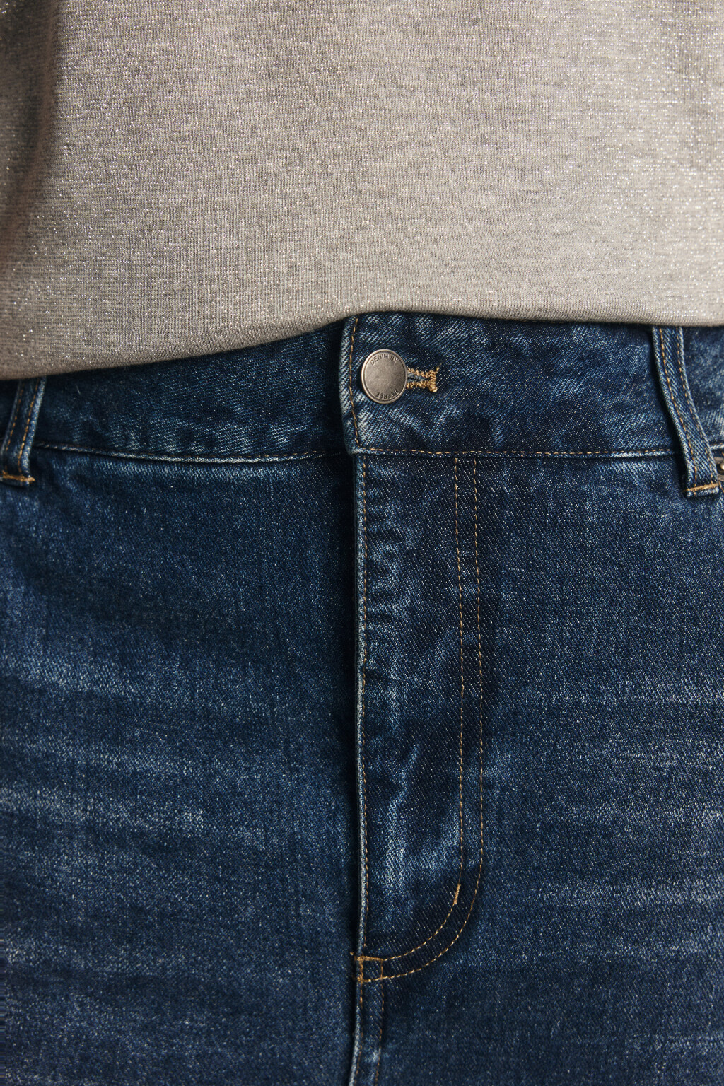 Джинсы широкие утепленные с начесом - цвет синий - 5