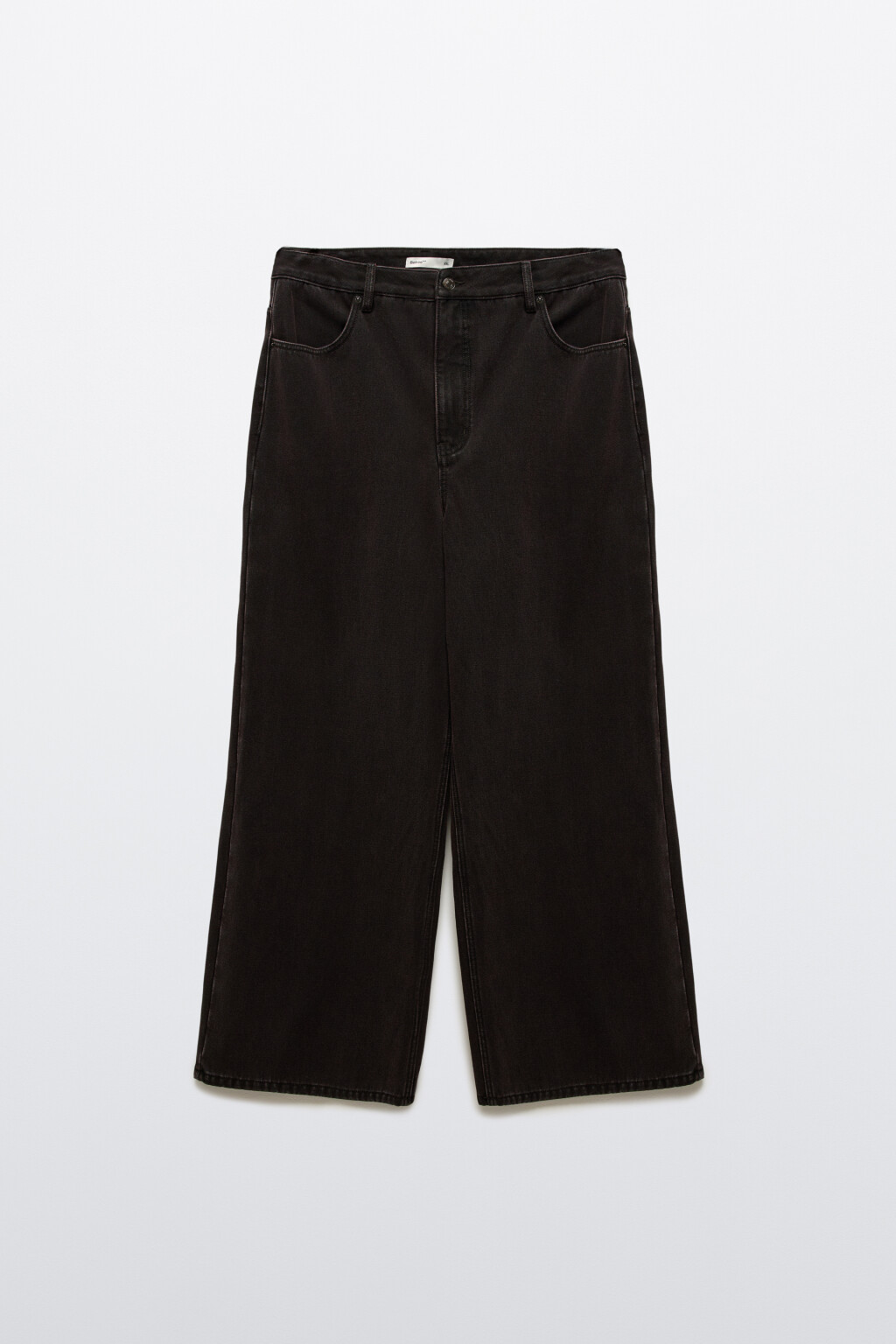 Джинсы широкие с утеплением - цвет коричневый - 1