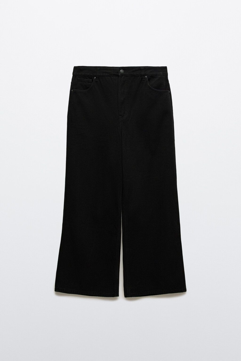 Джинсы широкие с утеплением - цвет черный - 8