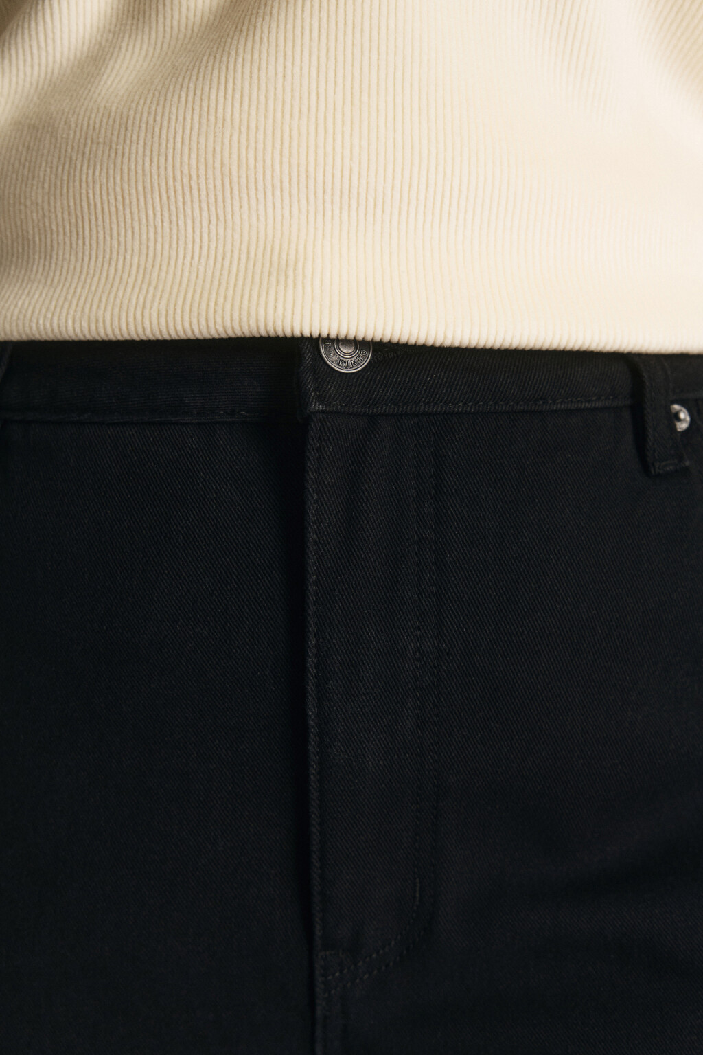 Джинсы широкие с утеплением - цвет черный - 5