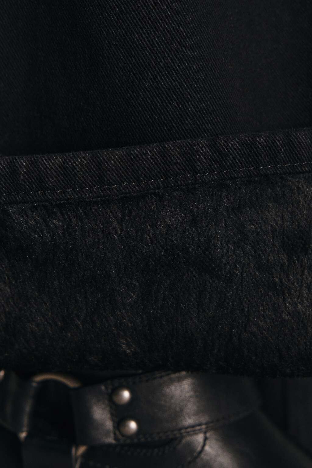 Джинсы широкие с утеплением - цвет черный - 7