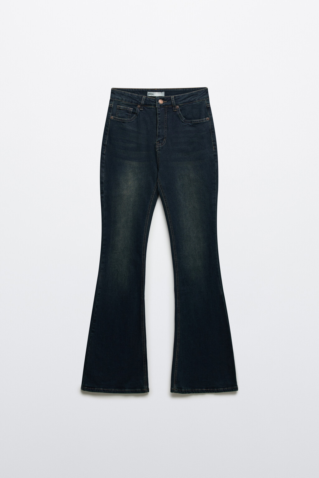 Джинсы клеш с утеплением - цвет синий - 8