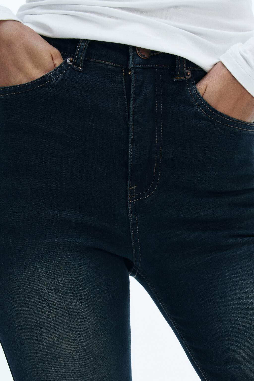 Джинсы клеш с утеплением - цвет синий - 5