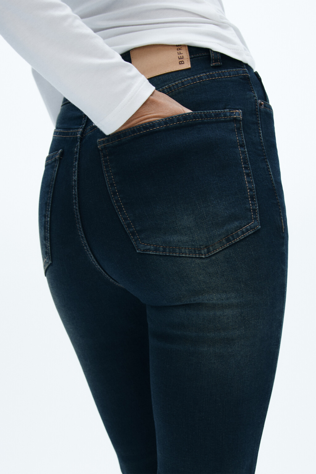 Джинсы клеш с утеплением - цвет синий - 6