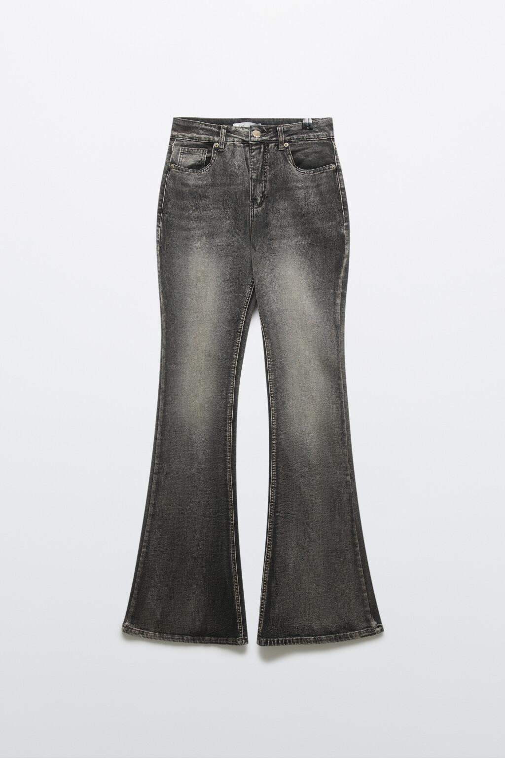 Джинсы клеш с утеплением - цвет серый - 8