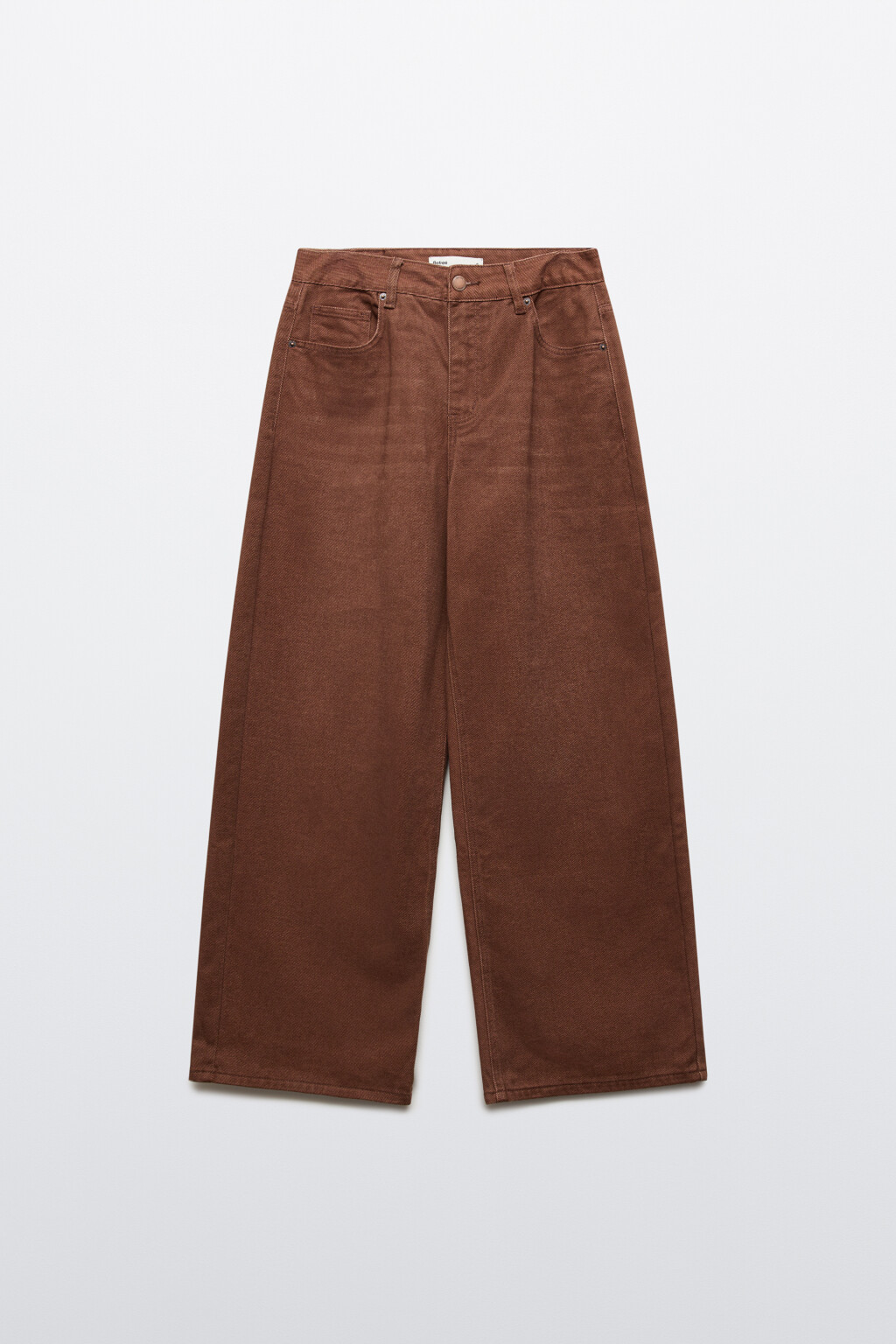 Джинсы baggy fit с бархатной фактурой - цвет коричневый - 7