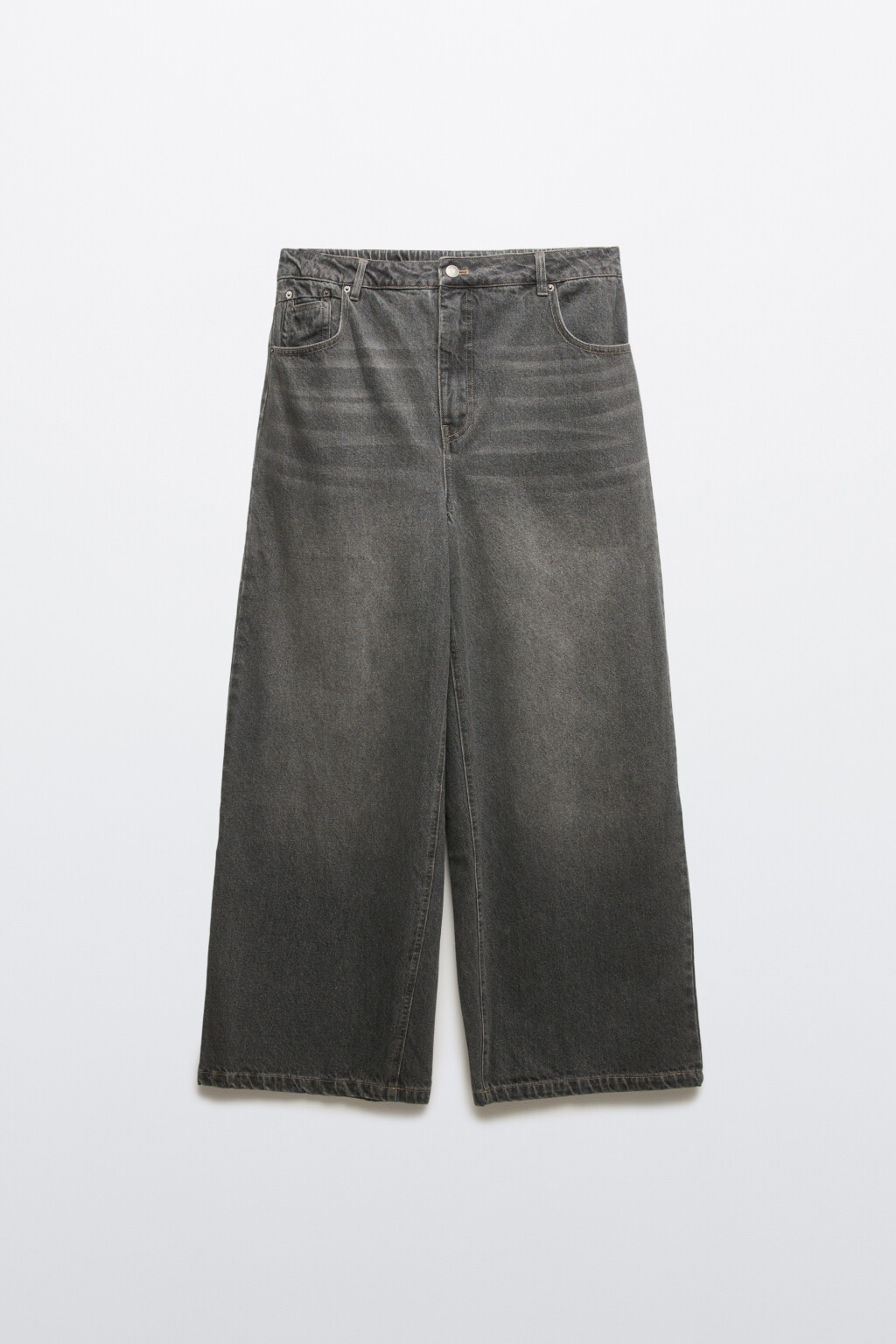 Джинсы baggy fit утепленные с начесом - цвет серый - 8