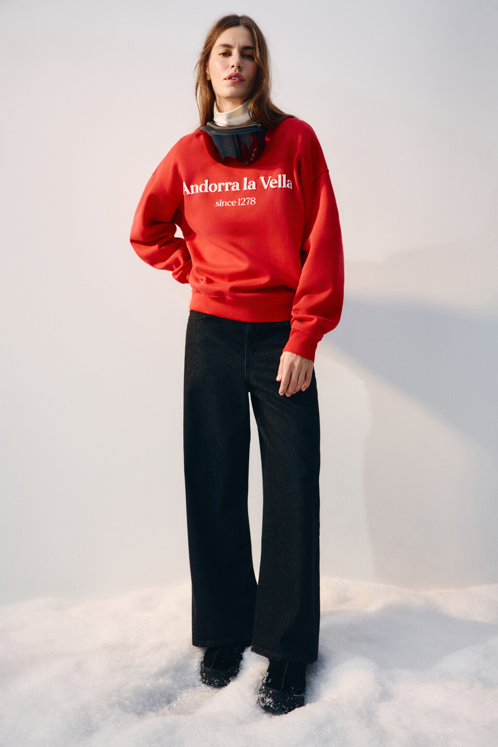 Джинсы baggy fit утепленные с начесом - цвет черный - 1