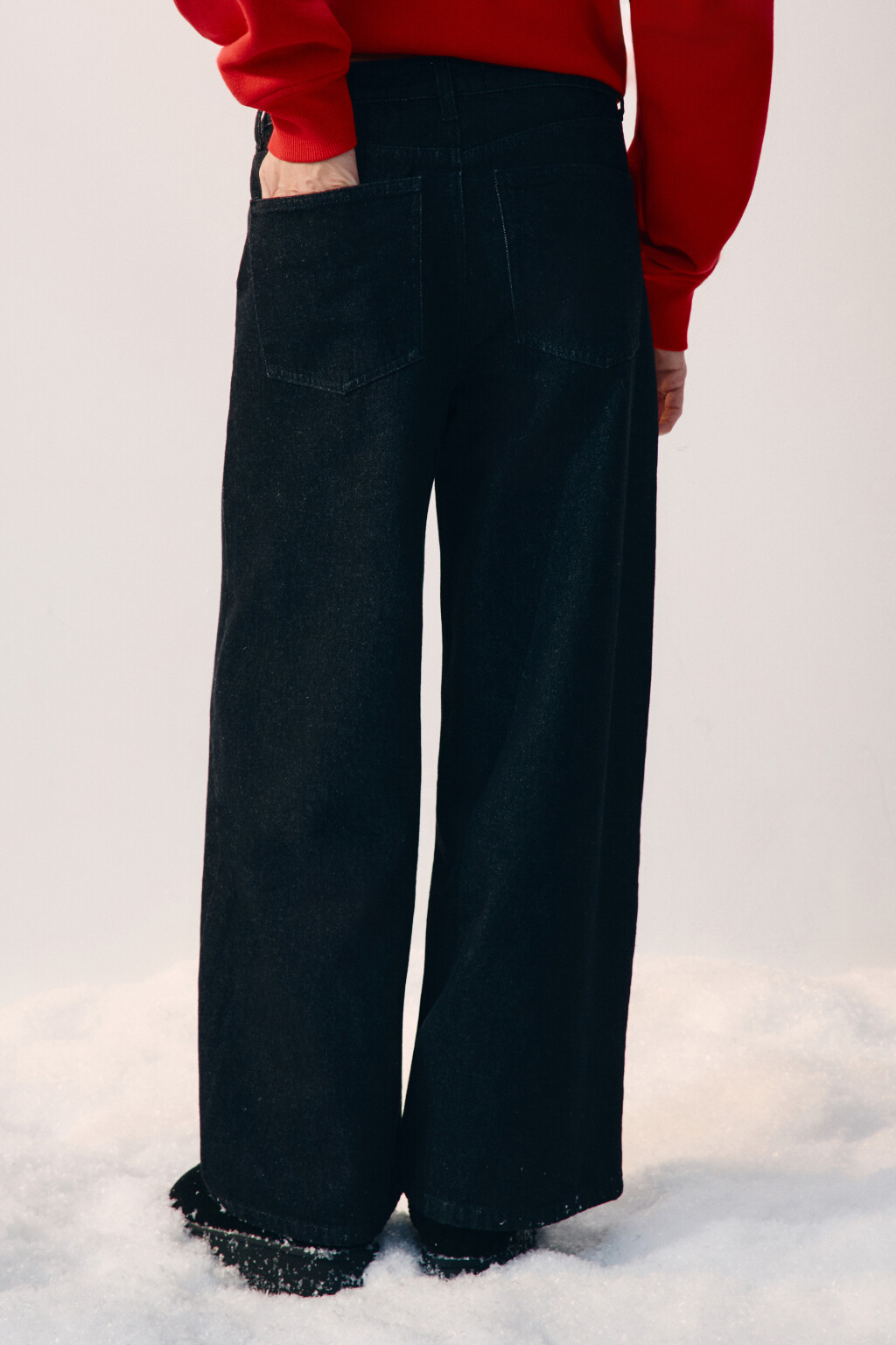 Джинсы baggy fit утепленные с начесом - цвет черный - 3