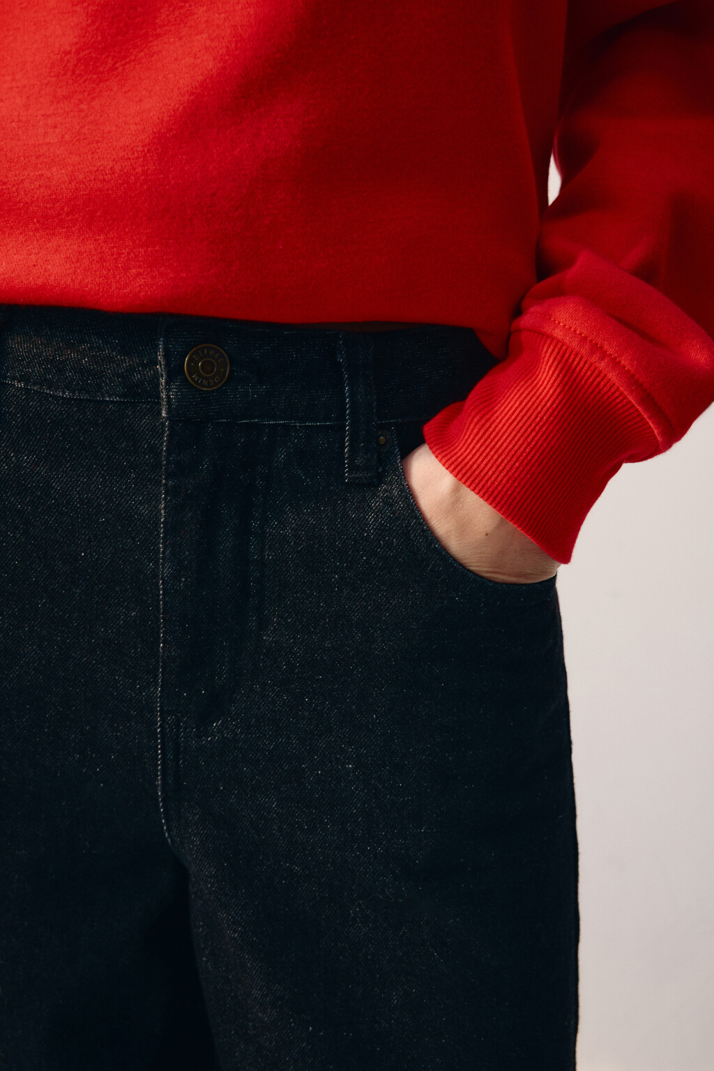 Джинсы baggy fit утепленные с начесом - цвет черный - 6