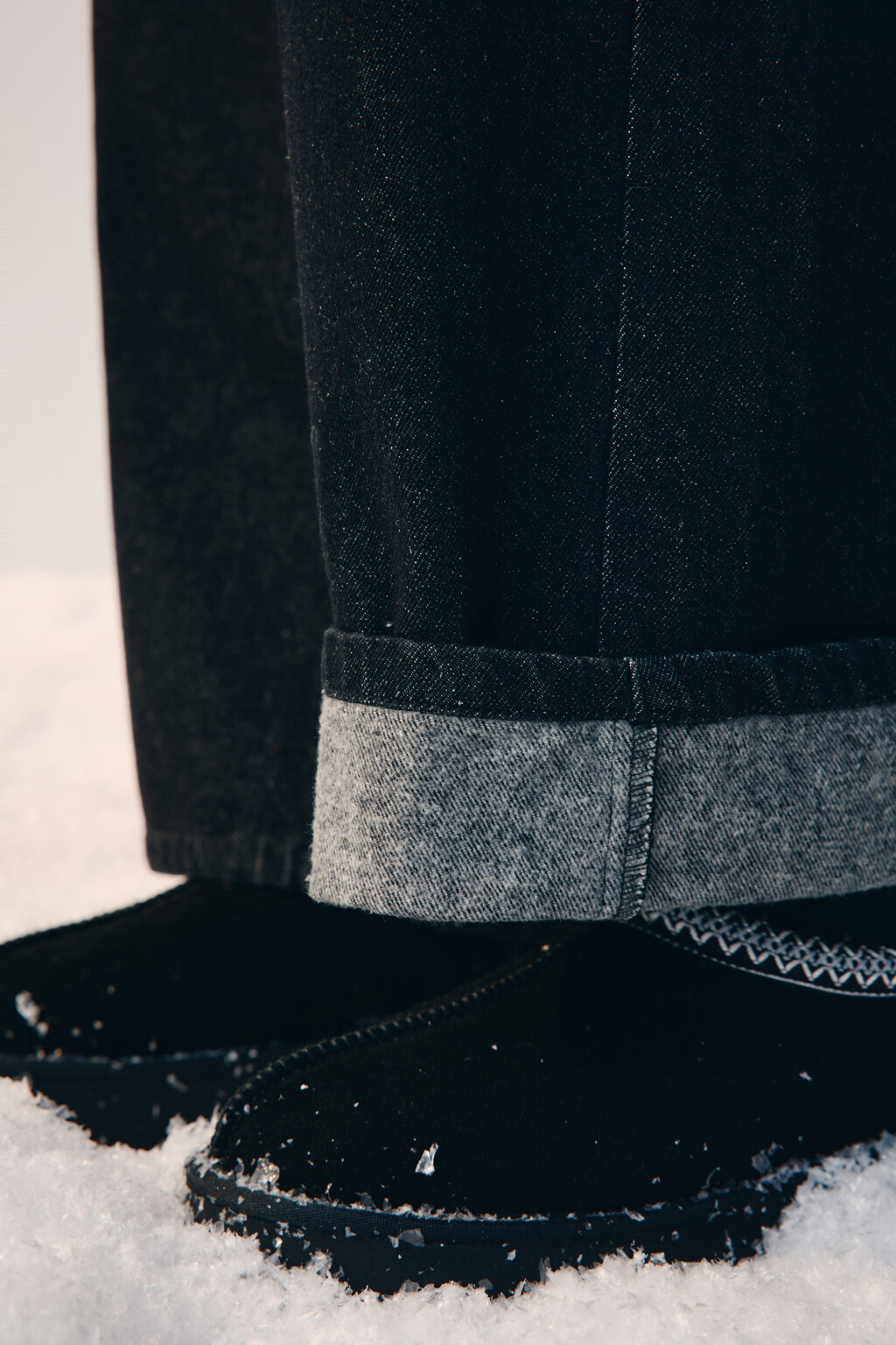 Джинсы baggy fit утепленные с начесом - цвет черный - 7