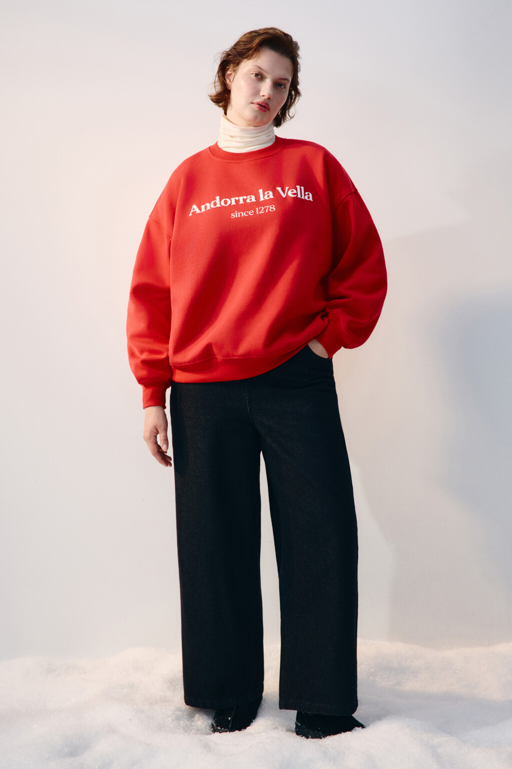 Джинсы baggy fit утепленные с начесом - цвет черный - 4