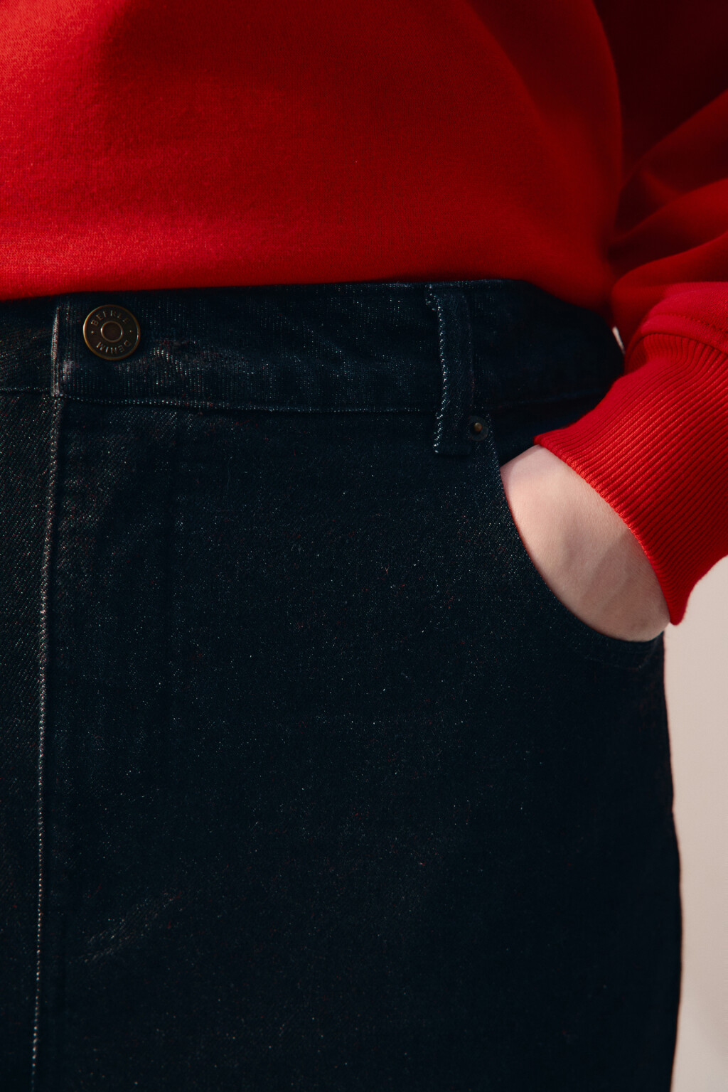 Джинсы baggy fit утепленные с начесом - цвет черный - 6