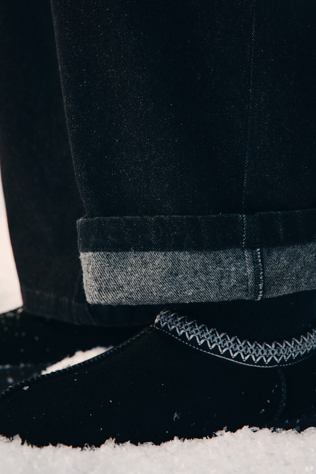 Джинсы baggy fit утепленные с начесом - цвет черный - 7